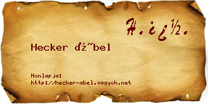 Hecker Ábel névjegykártya
